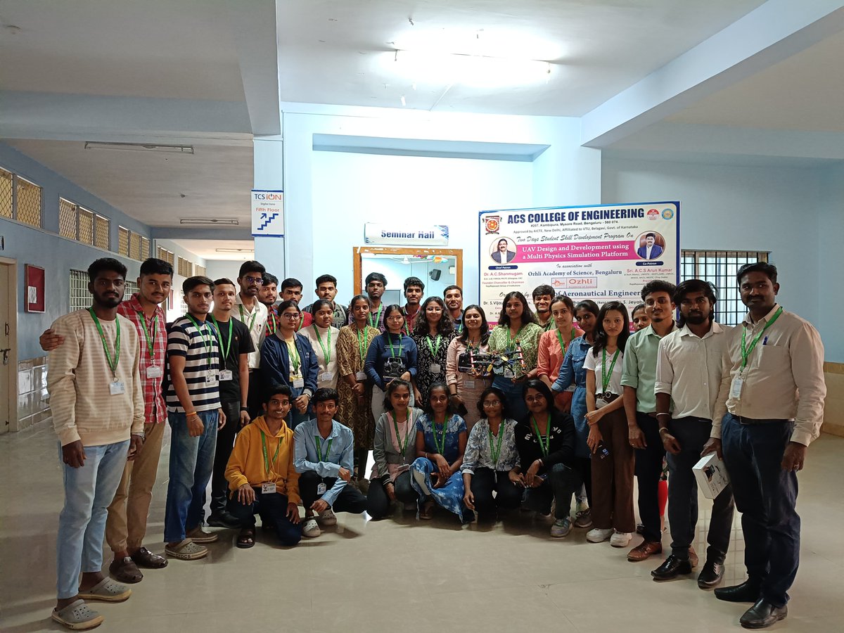 acscebangalore's tweet photo. 🚀 #ACS_College_of_Engineering wraps up a successful 2-Day #StudentDevelopmentProgram on #UAV_Design (Dec 9-10, 2024)!

💡 Highlights: • Drone fundamentals &amp; configurations • Hands-on H-type, V-tail, &amp; palm drone builds • Flight simulations

👏 Kudos to all involved! #ACSCE https://t.co/AhpSksDgpW
