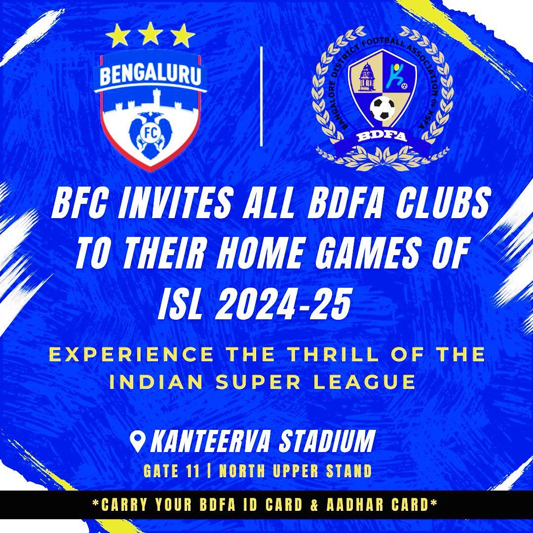 panenka_goal's tweet photo. 🚨Exciting News🚨
BDFA and BFC come together for a very good initiative.
ಇದು ನಮ್ಮ BFC ಕಡೆ ಇಂದ ಒಂದು ಒಳ್ಳೆ ನಡೆ. ಜಾಸ್ತಿ ಜನ ಬರಬೇಕು ನಮ್ಮ ಕೋಟೆ ಕಂಠೀರವ ಸ್ಟೇಡಿಯಂ ಗೆ.
#WeAreBFC #ISL #BDFA #BengaluruFootball https://t.co/5NNltbJ3Po
