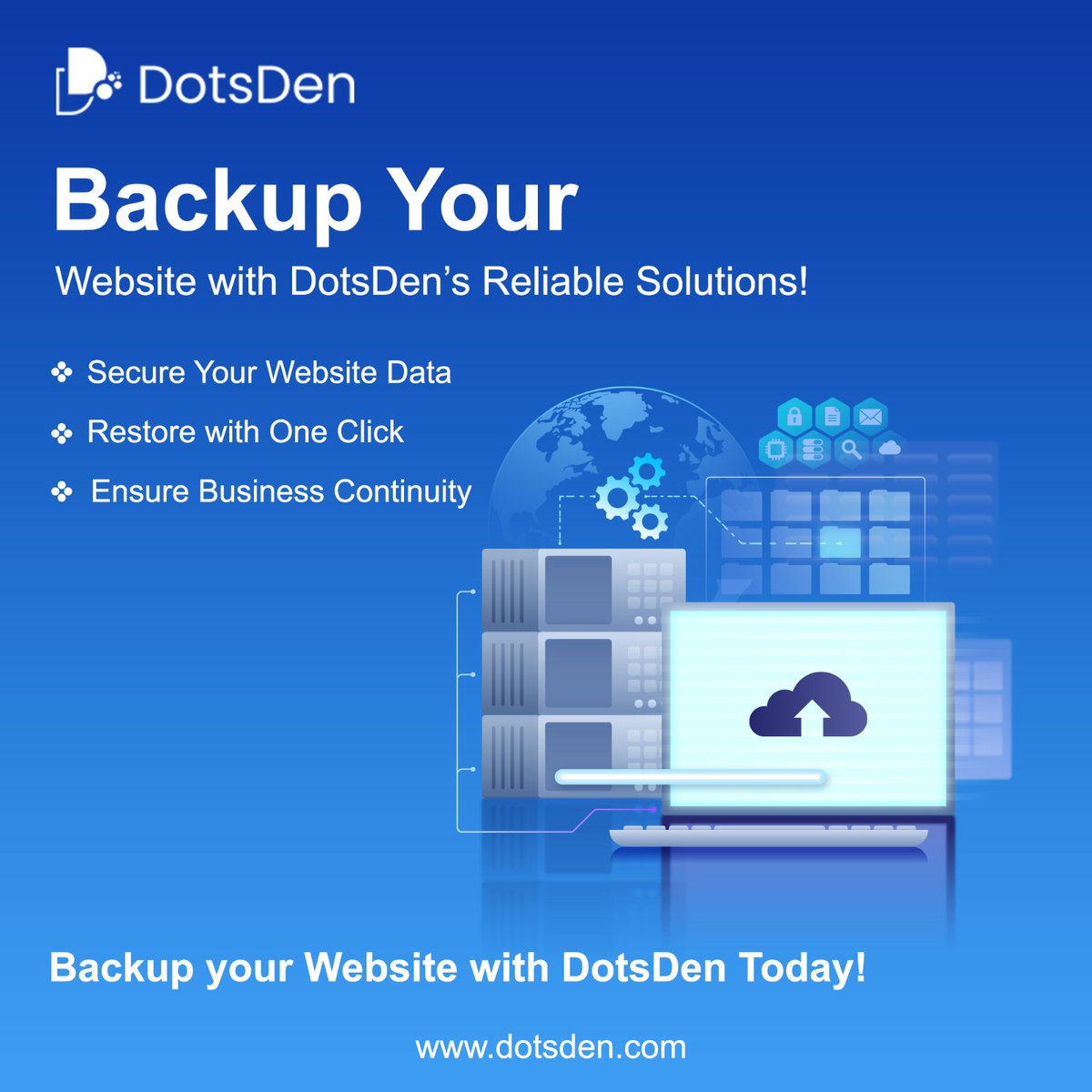 dots_den's tweet photo. Keep your website safe with DotsDen’s easy backup solutions. Protect your data and restore with one click if needed. Backup your site today!
#WebsiteBackup
#DataSecurity
#RestoreWithEase
#DotsDen https://t.co/61HxrytrTg