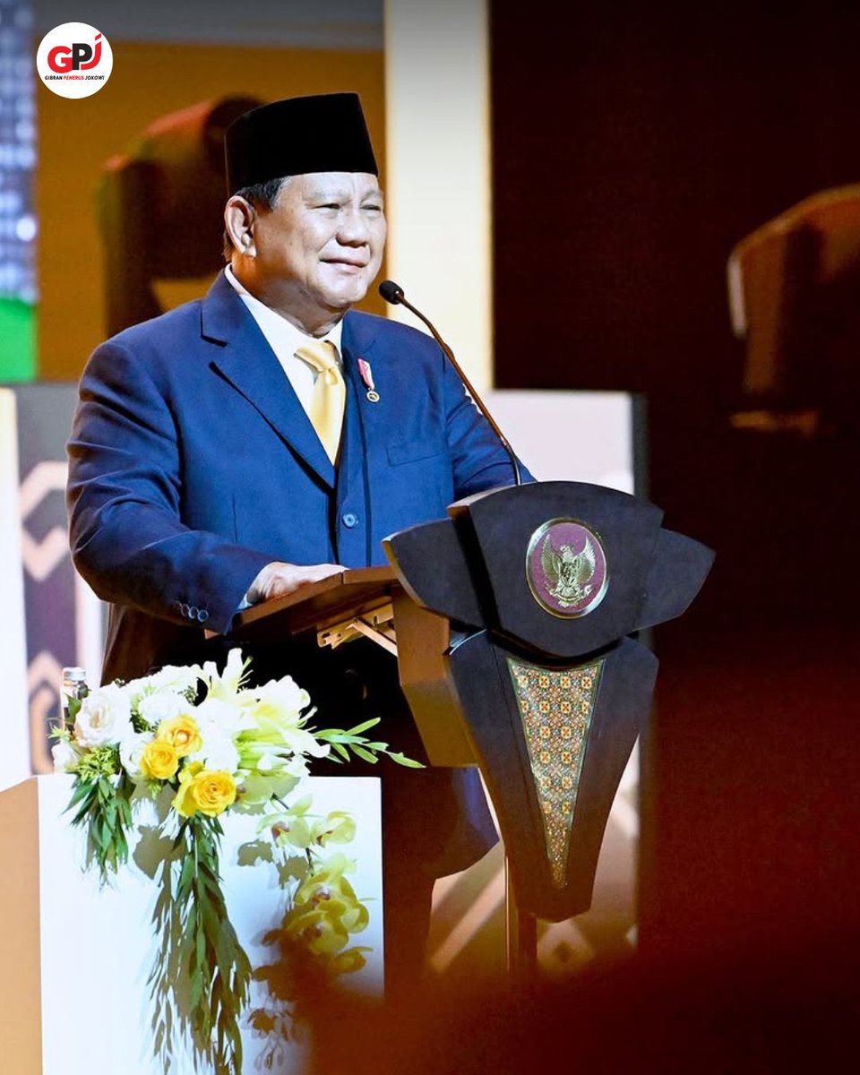 gpj_indonesia's tweet photo. Bersama Presiden Prabowo Subianto, Wapres Gibran Rakabuming menghadiri Puncak Perayaan HUT Partai Golkar ke-60 di SICC, Bogor.
Presiden: "Perdamaian bukan hadiah, melainkan hasil dari usaha bersama. Mari kita rukun &amp; bersatu menghadapi tantangan global."

#gibranpenerusjokowi https://t.co/1WtWVsXcBg