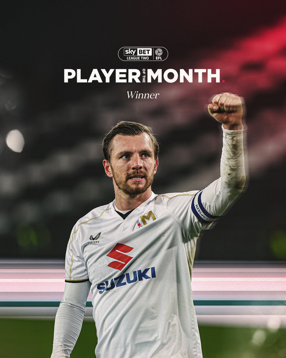Milton Keynes Dons (@mkdonsfc) on Twitter photo Your Sky Bet League Two November Player of the Month! ๐
Well done, <a href="/agilbey8/">Alex Gilbey</a> ๐
#COYD Your Sky Bet League Two November Player of the Month! ๐
Well done, <a href="/agilbey8/">Alex Gilbey</a> ๐
#COYD