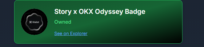 jeejon59's tweet photo. @StoryProtocol I remember getting the OKX badge while doing various activities
I've been the faucet and mint, and the neat UI was really good to test. https://t.co/ywu99cP8Zj