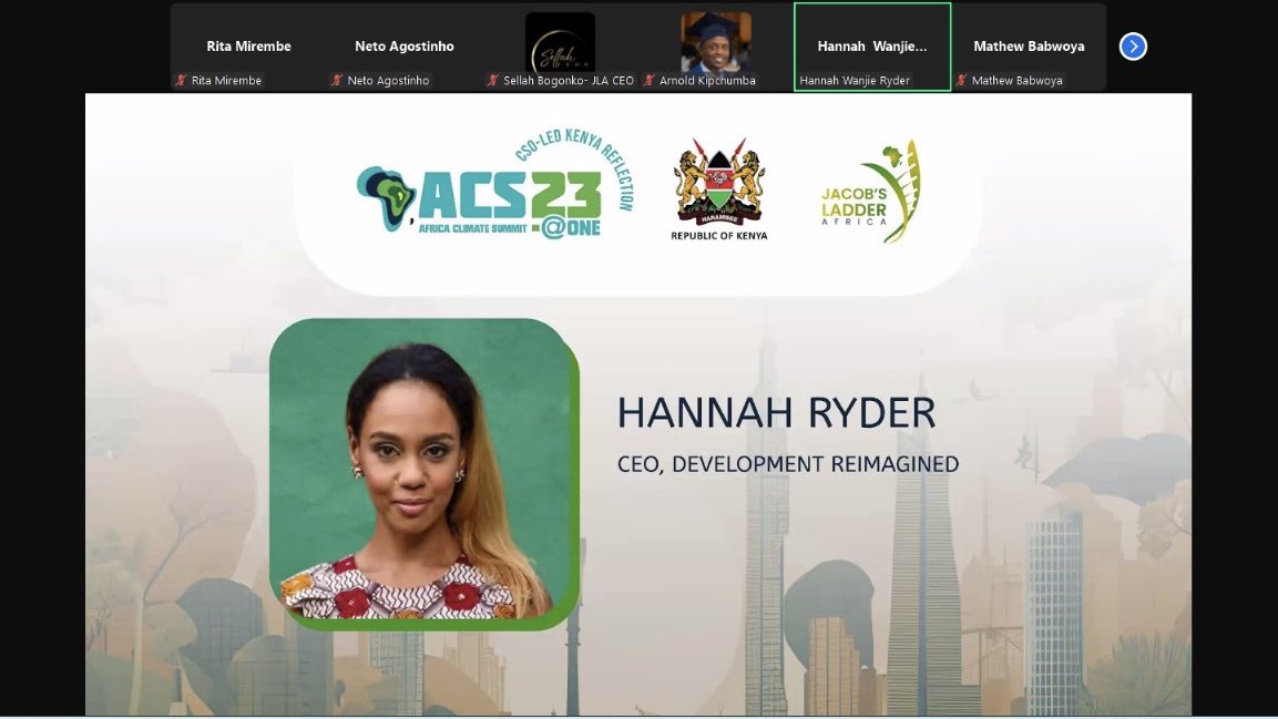 JacobsLadder_A's tweet photo. βIs Africa stepping up as a rule maker in climate finance, or remaining a rule taker?β β Hannah Ryder, CEO, Development Reimagined.
Join the conversation at #ACSAtONE Day 4 as we tackle this critical question and explore how Africa can lead the way in shaping global climate finance.
π Happening now: https://t.co/QYmX8D8gSr
#ClimateAction #RoadToACSAtONE #ClimateFinance
@Sellahb @Bilha_Ndirangu @WorldResources, @adaconsortium, @ActionAid_Kenya, @CARE, @kilimoKE, @AfClimateSummit, @KEPSA_KENYA, @PACJA1 @KPCGKenya, @KenyaGovernors, @YALINetwork, @UNEP_Africa, @TVET_MoE, @unhabitatyouth, @FundMobility, @labor_mobility, @NetForCommDev, @africaevweek @AfricaEma, @EvChaja, @TVETAKenya, @Environment_Ke, @toolkitafrica, @UGMParty, @WorldBankKenya, @AFDB_Group, @EnviClimateC_Ke, @ILOAfrica, @UNESCO, @ILO_EastAfrica, @UNICEFKenya, @UnescoEast, @MTotoNews, @ASBELKEMBOI7, @kevolwe_godfrey, @PeterKariukiKE