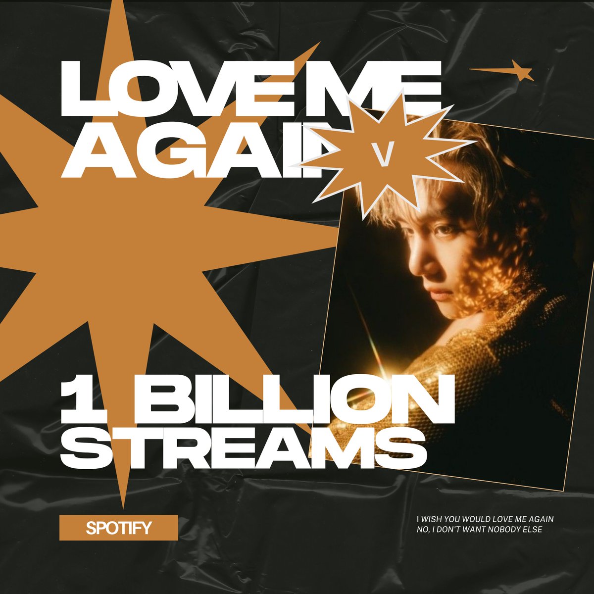 tetestream's tweet photo. 'Love Me Again' has surpassed 1 billion streams on Spotify!

CONGRATULATIONS TAEHYUNG
LOVE V AGAIN BILLIONS CLUB
#LoveMeAgain1Billion https://t.co/peb0ZKhaak