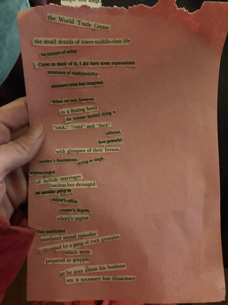 blairemsick's tweet photo. Made cut up poems for the first time tonight and some guy at the bar playing chess read one and said “reminds me of… uh tumblr?” https://t.co/Pmcw5OMSXq
