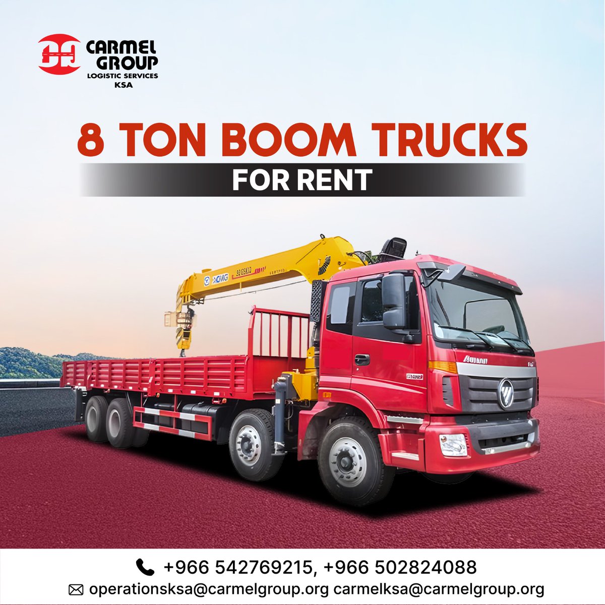 services95671's tweet image. 8 Ton Boom Trucks for Rent!
📞 +966 5028 24088 | +966 5427 69215
📧operationsksa@carmelgroup.org | carmelksa@carmelgroup.org
🌐carmelgroup.org/ksa
#BoomTruckRental #8TonTruck #HeavyLiftingSolutions #TransportServices #CarmelGroupKSA #ReliableEquipment #KSA #Construction