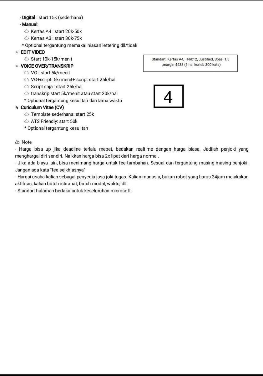 Haloo Temen2 ini range harga pasar joki di X yaa! 

mau itu skripsi, joki tugas, makalah, joki jurnal dll.
Silahkan di retweet, biar penjoki baru pada tau patokan harga! Yokk saling support dengan cara pakai standar harga pasar🙆🏻‍♀️

#zonauang #jokimakalah