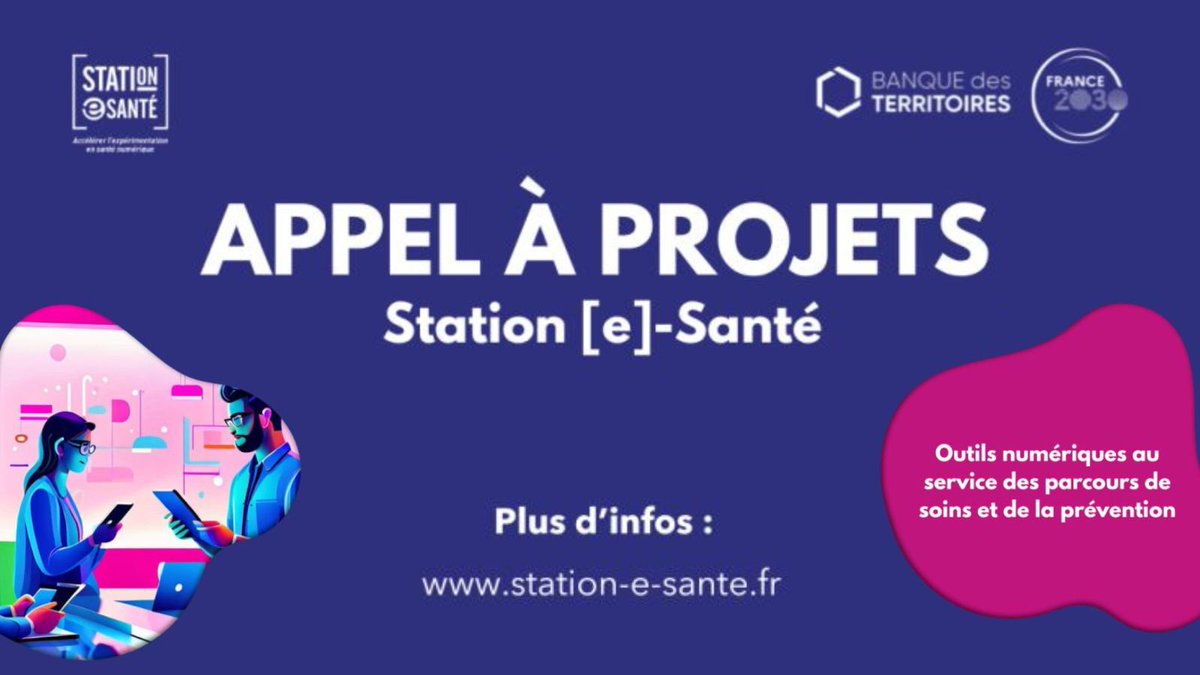 📣 Vous êtes une entreprise en #santé #numérique ? Candidatez à l'appel à projets Station [e]-Santé avant le 19/12 pour être accompagné dans le développement de votre #innovation 🩺➡️ station-e-sante.fr/appel-a-projet…

<a href="/station_e_sante/">Station E-Santé</a> @groupecaissedesdepots #France2030 #Paysbasque