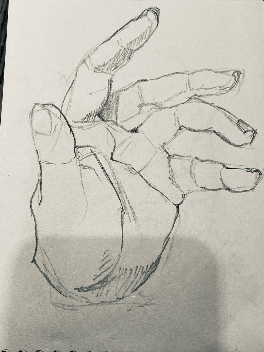 立体と仲良くなりたくて随分前から手をクロッキーしてるけどずっとなんもわからんのままです😇 