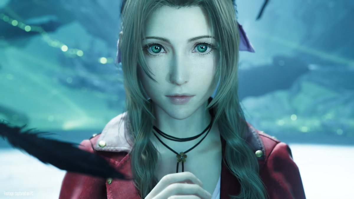 FlashfrostX's tweet photo. The PC trailer shows the difference with the lighting for #FF7Rebirth on stream.  

Aerith alone looks so much better on the PC version (right).

I'm VERY tempted to buy this game a 2nd time. https://t.co/GzzcxqVJrA
