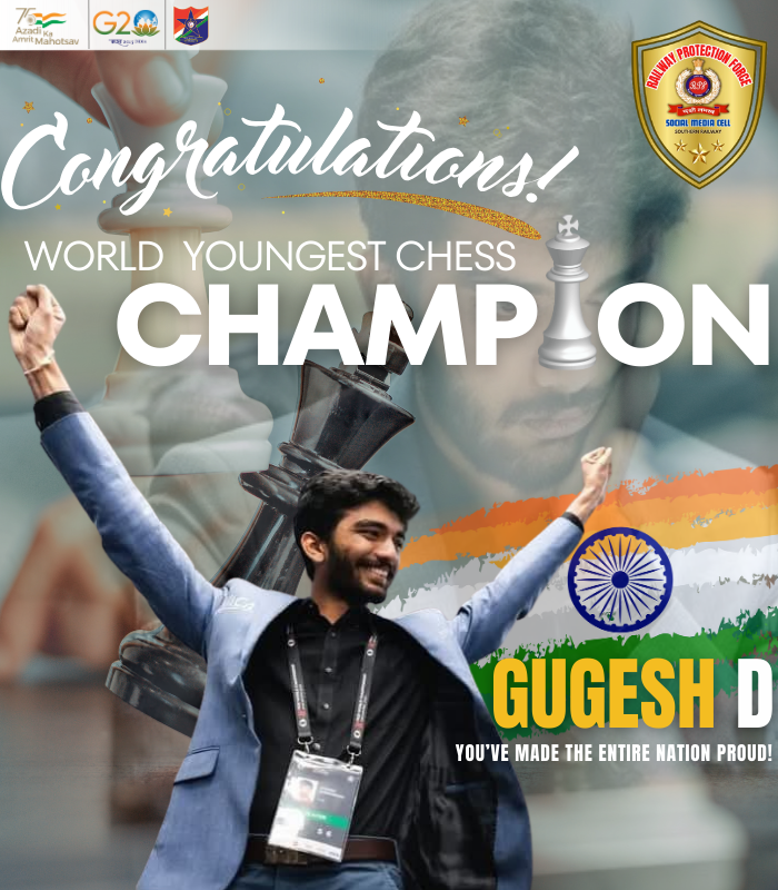 rpfsrly's tweet image. 🎉🏆 Congratulations to Gugesh D - Our New World Chess Champion! 

After an intense battle of wits and strategy, Gugesh D has emerged victorious as the World Chess Champion! 
#WorldChampion #GugeshD #ChessMaster  #Inspiration #ChessCommunity @RailMinIndia @RPF_INDIA @GMSRailway
