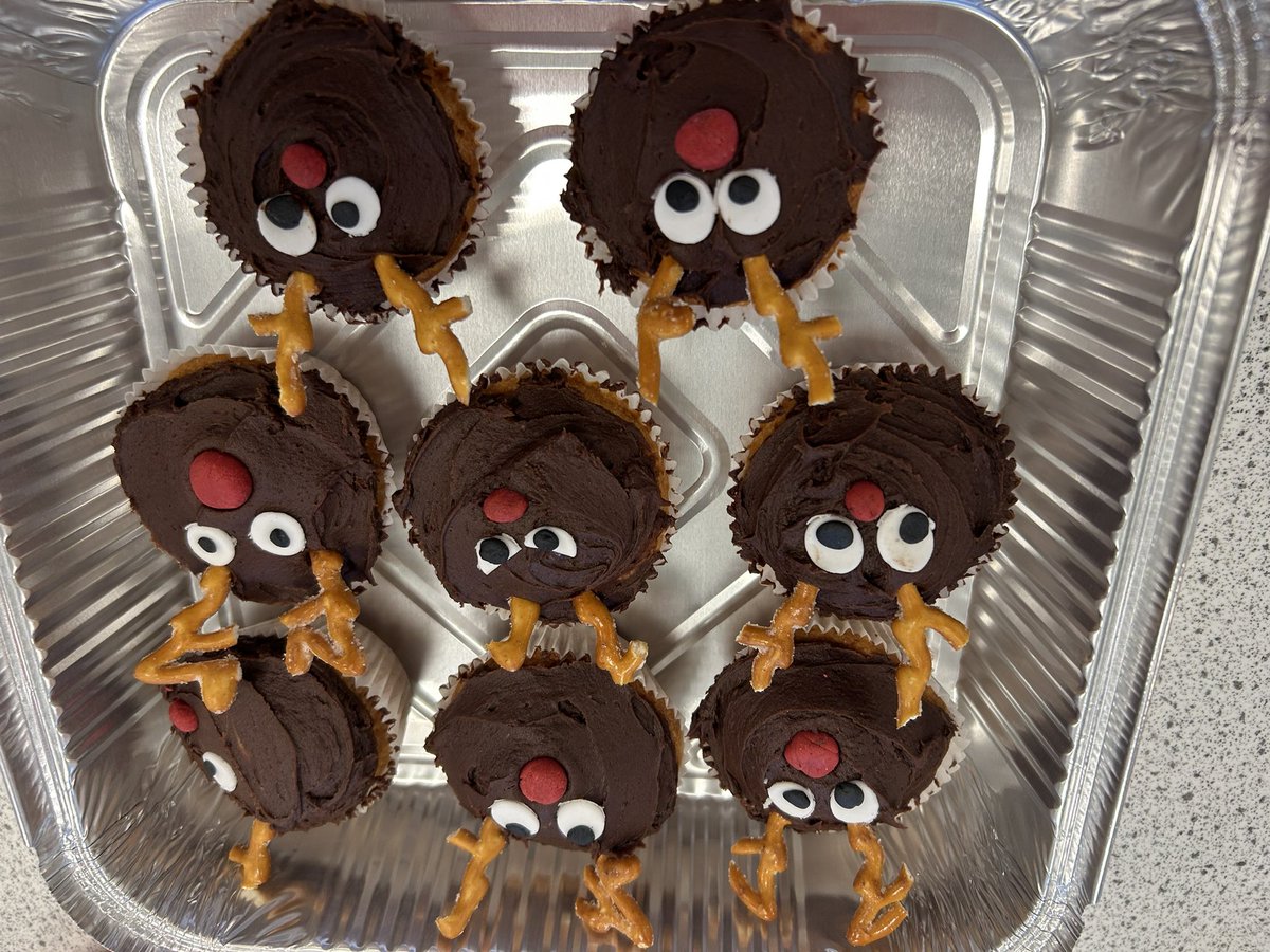 ChrystonFTT's tweet photo. Some fun and creative Christmas treat lessons, Reindeer cupcakes with s3’s https://t.co/c59m58YmpW