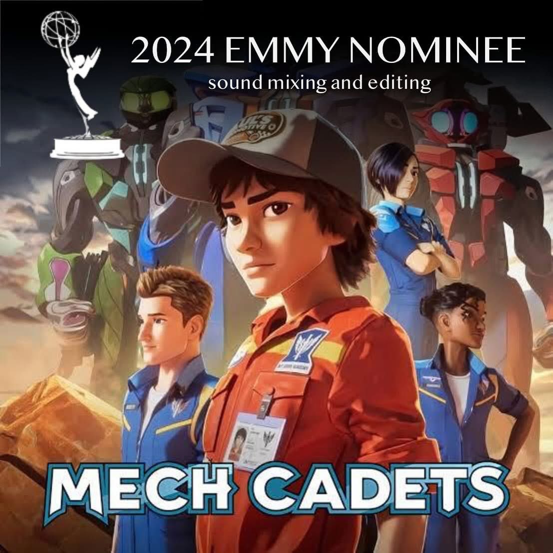 Mech cadets, A Netflix show i worked on last year has been nominated for best sound mixing and editing at the 2024 <a href="/TheEmmys/">The Emmys</a> . Special thanks to <a href="/JameyScott/">Jamey Scott</a>