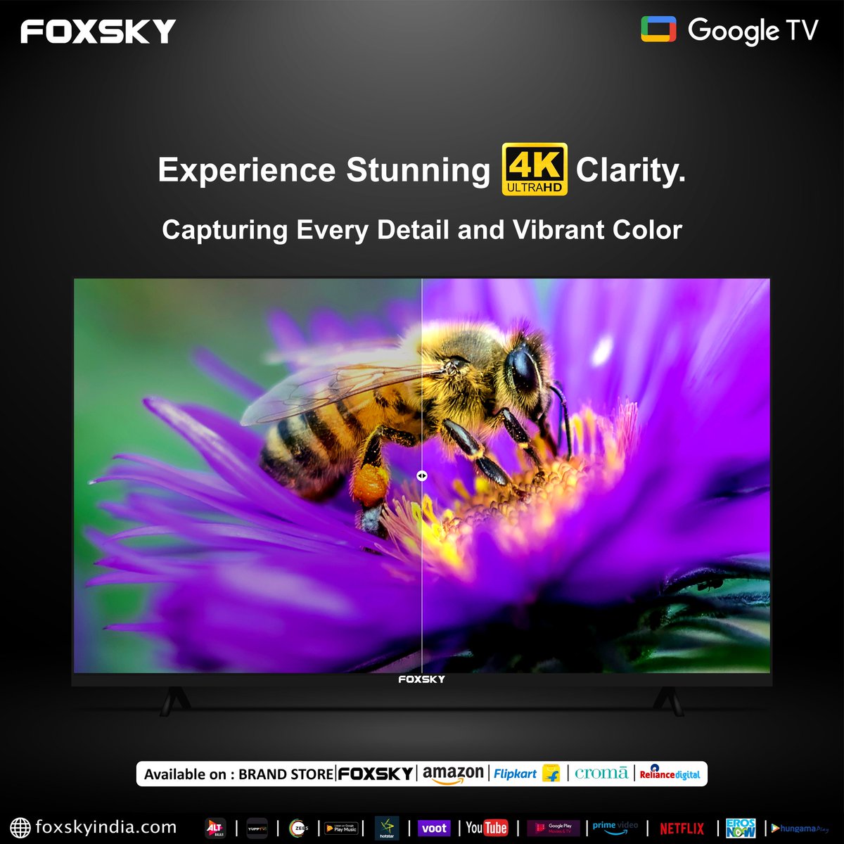 Experience Stunning 4K Ultra HD Clarity.
Capturing Every Detail and Vibrant Color

📷 Visit The Official Website:- foxskyindia.com
📷Follow @foxsky_official
📷Follow @skywalltvofficial
.
.
#QLED #QLEDTV #QLEDTechnology #4KQLED #SmartTV #BestTV #HomeTheater #TVTechnology