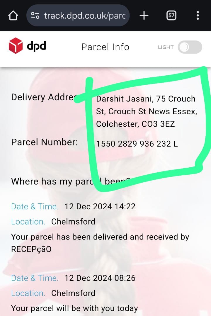 SHAILESH KAMANI (@kamanishailesh) on Twitter photo <a href="/dpd_uk/">DPD_UK</a> <a href="/DPDUK/">D.P.D UK</a>  @dpd_de  THIS SHIPMENT IS WRONG  ADDRESS DELIVERY PLEASE HELP TO ME Receiver TO   : DARSHIT JASANI
Address : Crouch Street news, 75 crouch st Colchester Essex. CO3 3EZ UK
Phone.   : +44 7824069549
PARCEL IS DELIVERED BUT I HAVE NO RECEIVED  PLEASE NOTE  DPD TEAM <a href="/dpd_uk/">DPD_UK</a> <a href="/DPDUK/">D.P.D UK</a>  @dpd_de  THIS SHIPMENT IS WRONG  ADDRESS DELIVERY PLEASE HELP TO ME Receiver TO   : DARSHIT JASANI
Address : Crouch Street news, 75 crouch st Colchester Essex. CO3 3EZ UK
Phone.   : +44 7824069549
PARCEL IS DELIVERED BUT I HAVE NO RECEIVED  PLEASE NOTE  DPD TEAM