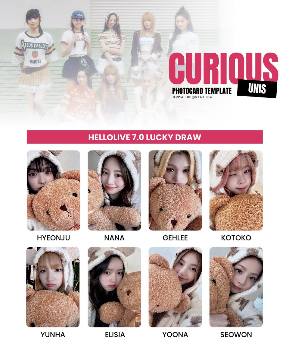CURIOUS PHOTOCARD TEMPLATE] 📍HelloLive 7.0 Lucky Draw 🏷 Hyeonju