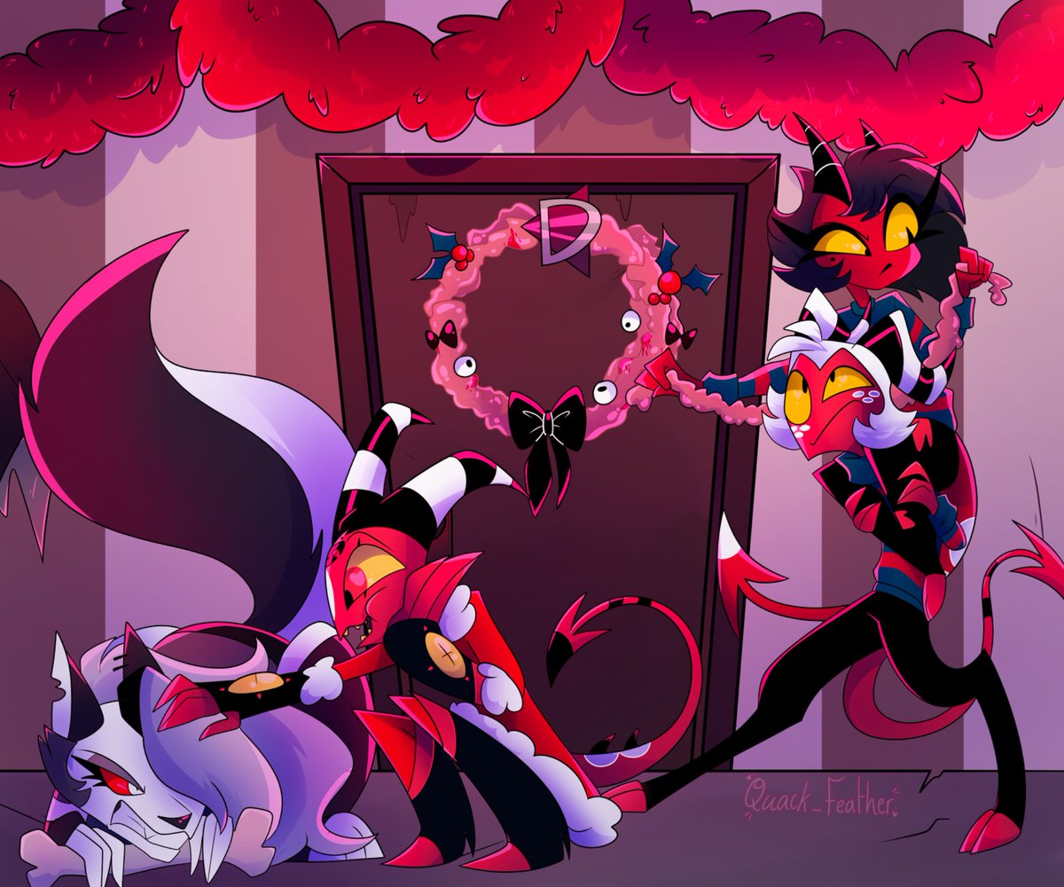 Quack_Feather's tweet photo. Day 5 of #hellidaysweek !!
Christmas after truth seekers ✨
#hellidaysweek2024 #helluvaboss #imp #loona #moxxie #millie #blitzø https://t.co/RAFJ0NskOi