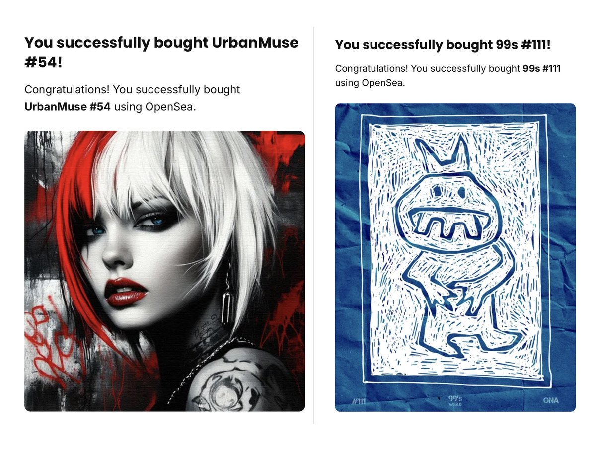 BOUGHT!! 😍
I just bought 2 beautiful pieces from 2 great artists I love! 😍
An Urban Muse from <a href="/Elegit2021/">Elegit</a>
A very cool drawing from <a href="/cryptobyls/">Cryptobyls</a>
Check out their super collections!! So beautiful creations! 🥰

👇Follow and support these great artists and supporters! 🔥