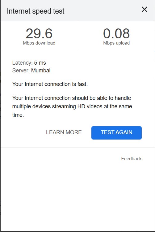 GoyalSomit81's tweet photo. @JioCare We have jio fibre connection with 150 MBPS speed however the speed which we are getting is 29.6 for download and 0.08 for upload.. https://t.co/QN4m65nntb