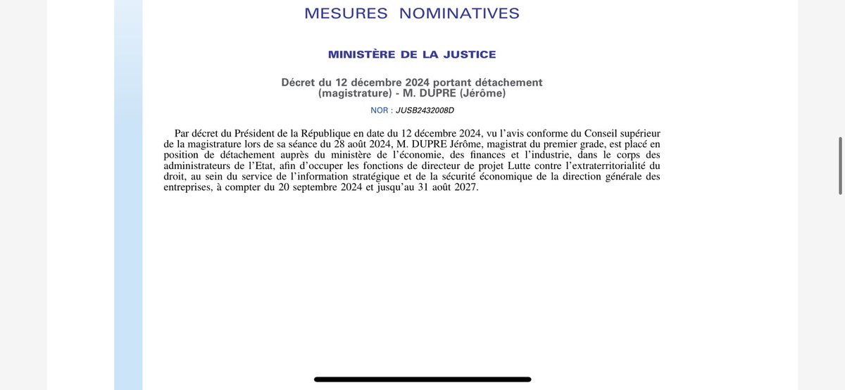 LaurentPettiti's tweet photo. À Bercy nomination d’un directeur de projet «  lutte contre l’extraterritorialité du droit » @CNBarreaux @Avocats_Paris @LouisDegos https://t.co/eGWcbxbtav