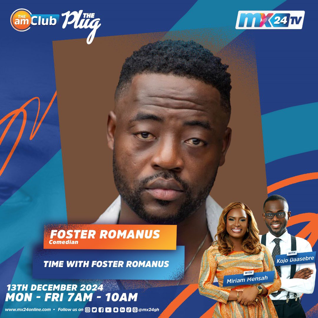 mx24gh's tweet photo. The Fri-yaaay feeling… 

We are spending time with @fosterromanus , discuss how to rekindle romantic relationships and spotlight  @AhabanGLF 

Be a part of today’s show. Don’t miss it. 

#mx24gh #funfearlessfactual #ChristmasonMX24 https://t.co/AUYMxvSQtm