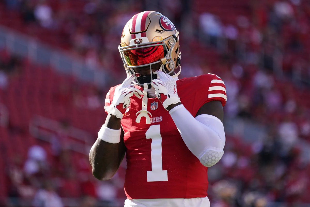 49ersSportsTalk's tweet photo. “I catch that ball. There’s nothing there but the end zone. At the end of the day, I gotta catch that.”- #49ers WR Deebo Samuel takes ownership for his drop. https://t.co/C2UiTu095D
