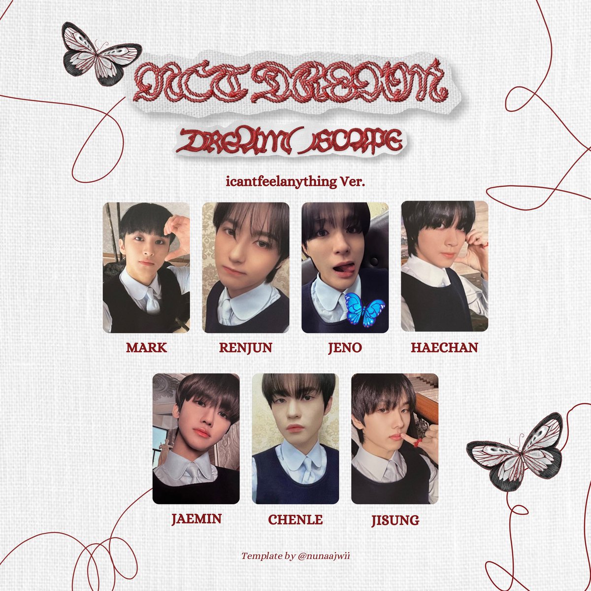 parcelsfrombee's tweet photo. 🦋 WTB LFS PH 🦋

NCT DREAM DREAM()SCAPE PHOTOCARDS:
(icantfeelanything version)

𓂋 MARK (prio!)
𓂋 RENJUN
𓂋 HAECHAN
𓂋 JAEMIN
𓂋 CHENLE
𓂋 JISUNG

☁️ Available for SDD today please~
(around Tandang Sora QC area.)
☁️ From one seller only if possible.

🦋 dreamscape smoothie pc https://t.co/PpM7f4qvRX