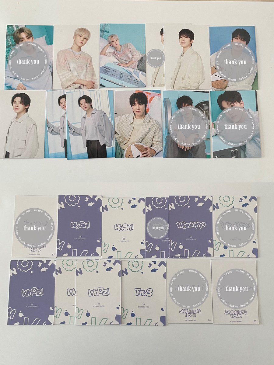 __svt01's tweet photo. SEVENTEEN セブチ HOME トレカ 交換

【譲】ホシ ウォヌ ウジ THE8 

【求】 ジョンハン💖

郵送での交換📮
(2枚まではミニレター)

交換可能な方がいましたらお声かけお願いいたします🙇🏻‍♀️ https://t.co/BPayw2noqg