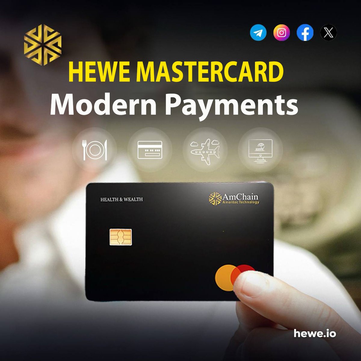 AmChain_20's tweet photo. 🌟 HEWE MASTERCARD: A LEAP IN MODERN PAYMENTS! 🌟
✅ Fast and Accurate
✅ Optimal Security
✅ Easy Integration, Payment Anywhere

🌍 Get ready to embrace the payment revolution with HEWE Mastercard:
👉 https://t.co/MygkzYpNSU 👈

#HEWEMastercard #SmartPayment
#crypto #blockchain https://t.co/B9sv1n7OwN