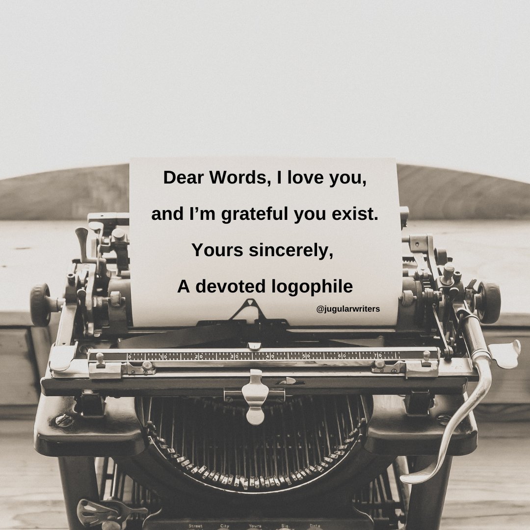 JugularWriters's tweet photo. What’s a word you absolutely love? Drop it below and let’s celebrate language together! 🖤

#logophile #wordlover #languageisart #thankyouwords #celebratinglanguage https://t.co/iNJQllDVIl