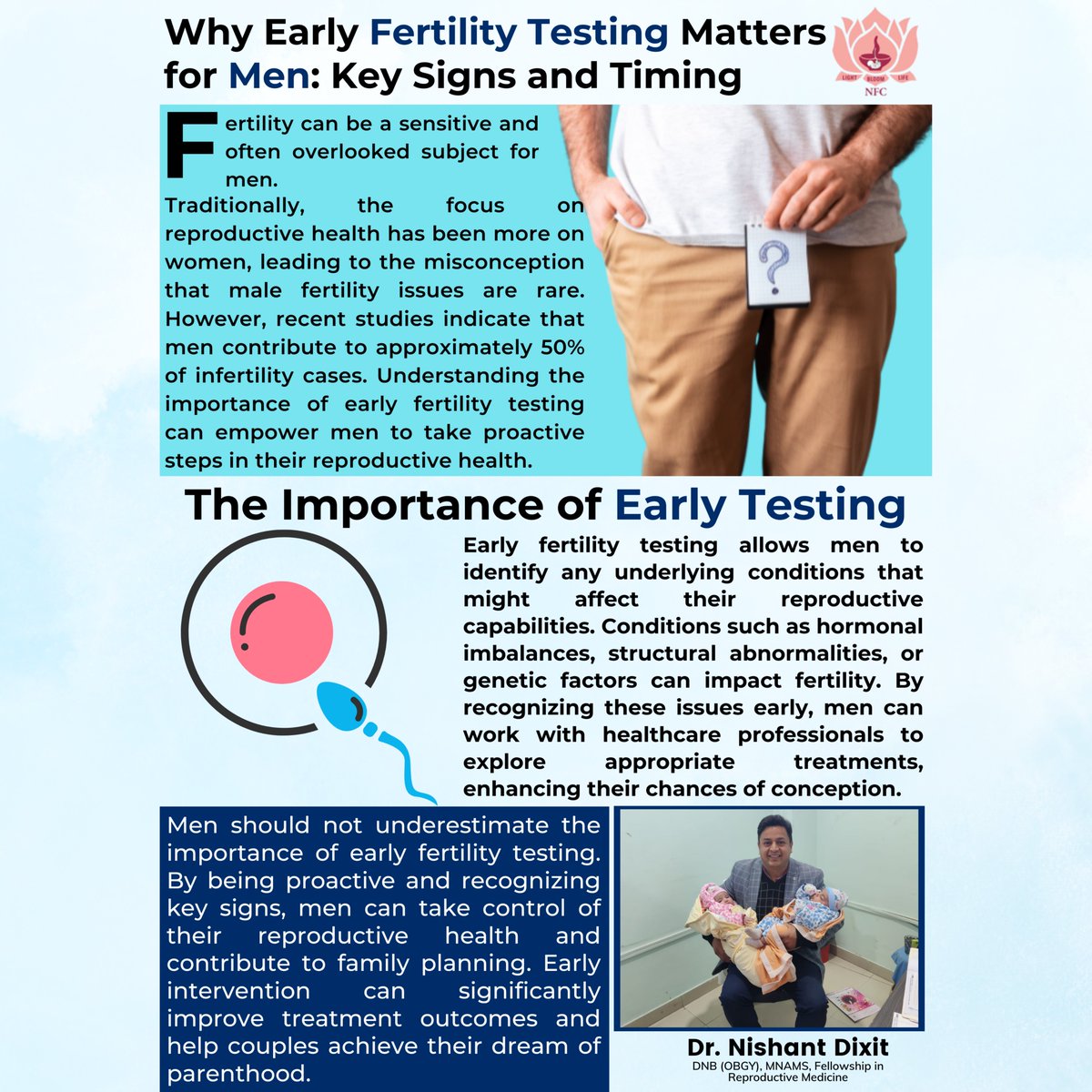 nfcjaipur's tweet image. Why Early Fertility Testing Matters for Men: Key Signs and Timing
To Know More Read Our Full Blog
nishantivfcare.com/why-early-fert…

#EarlyFertilityTesting #MaleFertility #FertilityTesting #ReproductiveHealth #FertilityJourney #FertilityCare #MaleFertilityHealth #SemenAnalysis #IVFClinic