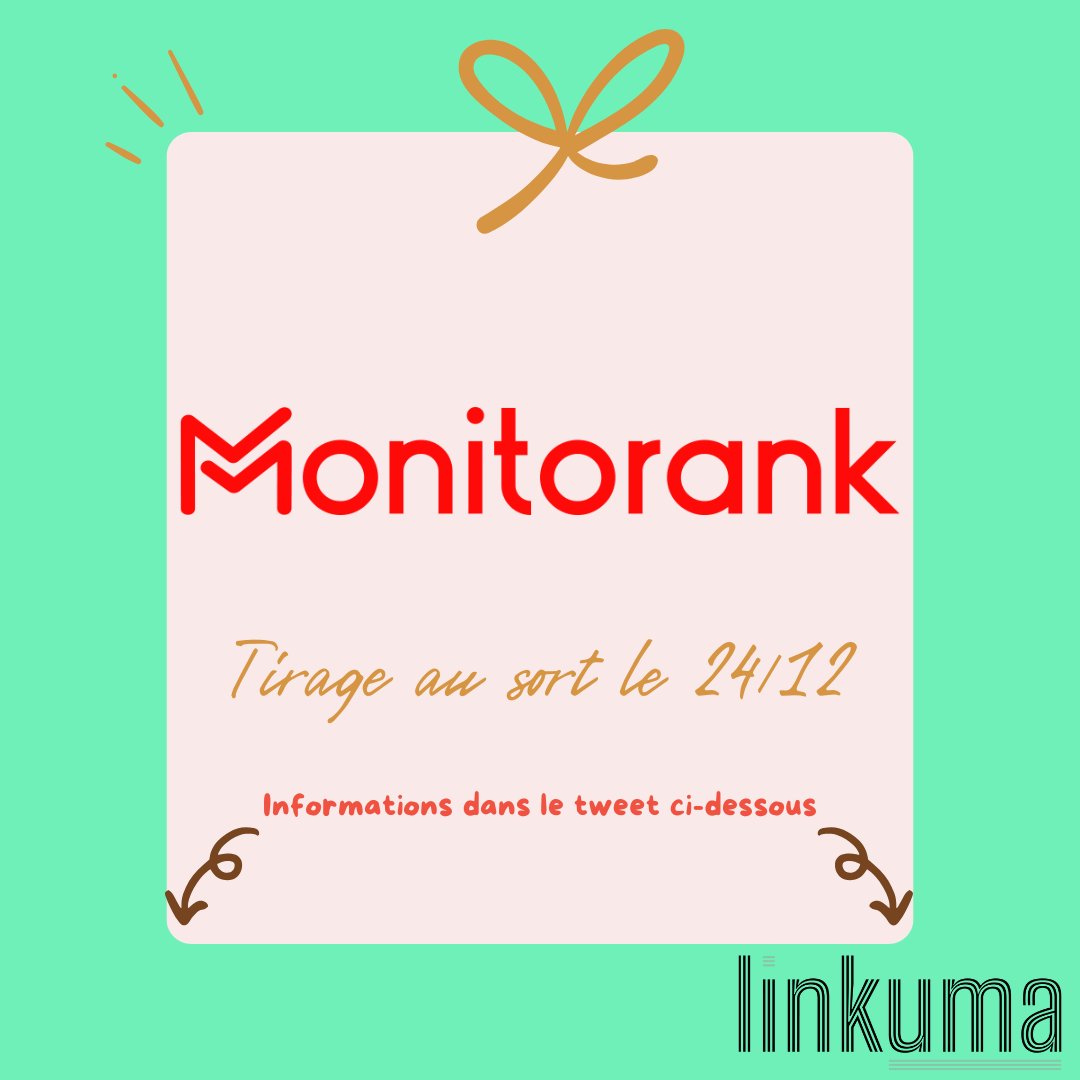 Linkuma_off's tweet image. 🎁Le mois des cadeaux - Acte 5🎁

Aujourd’hui ce n’est pas UN lot mais TROIS lots que nous offre Monitorank.

Un abonnement annuel (avec 1000 mots clés à suivre) d’une valeur de 432€ et un kit Mojito avec shaker. Pour trois gagnants !

👉 Pour jouer :
🔹Follow @Linkuma_off et…