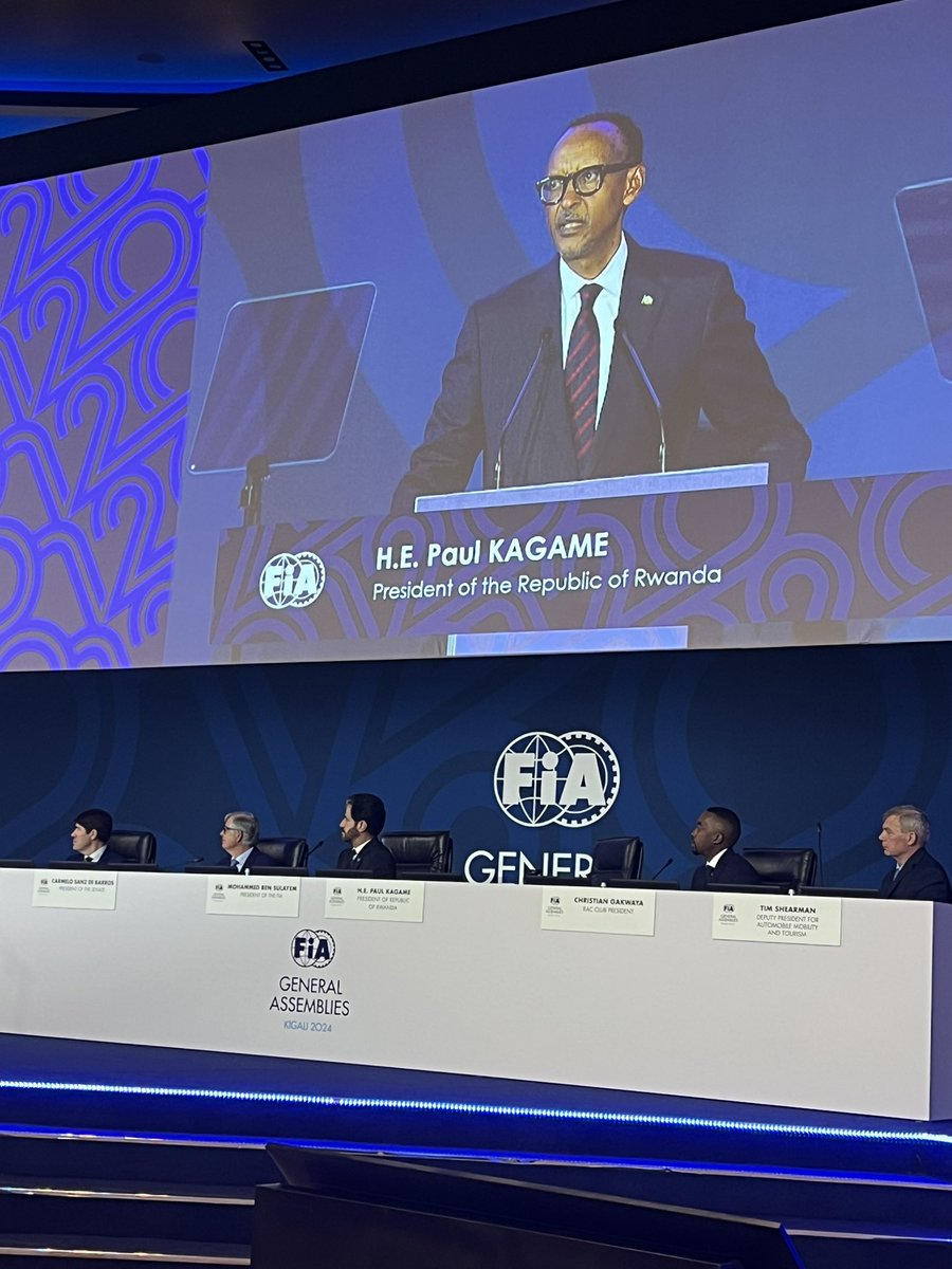 “Honored to witness the opening of the FIA Annual General Assembly by H.E. President Paul Kagame. A visionary leader driving sustainable mobility and innovation in Africa. Inspiring discussions ahead for the future of motorsport and mobility. #FIAGA #SustainableMobility #Rwanda”