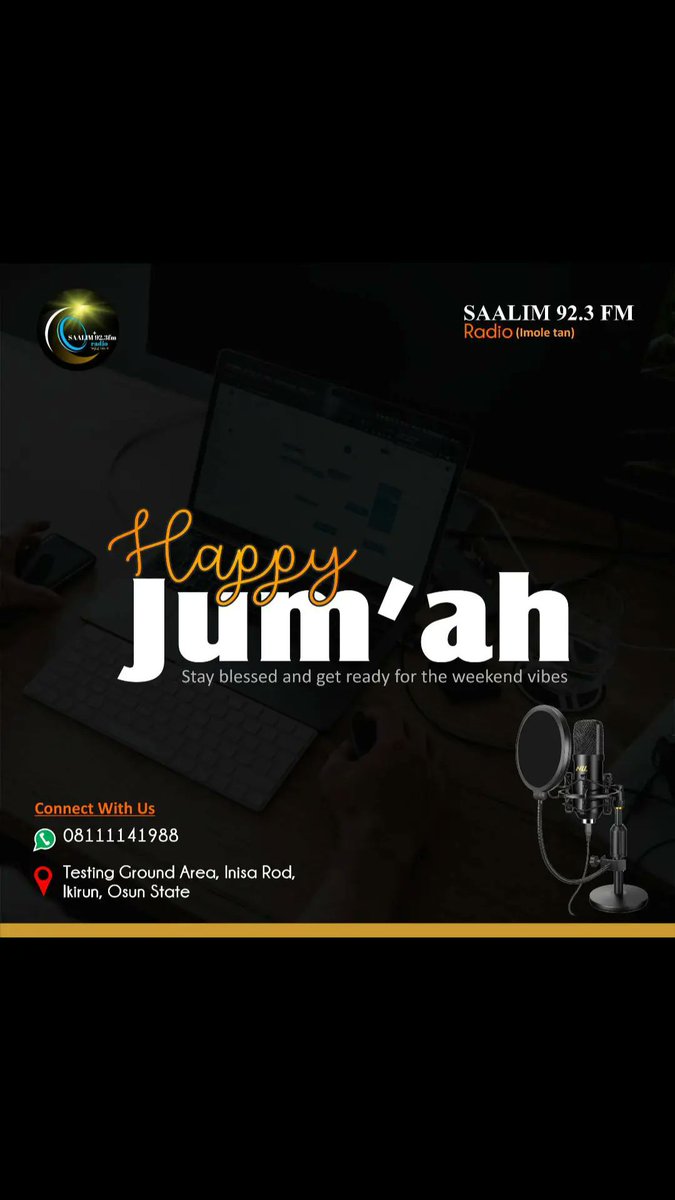 Saalimfm's tweet photo. Jimoh Mubaraq to all Muslim Ummah #TGIF https://t.co/UvGDOA2u42