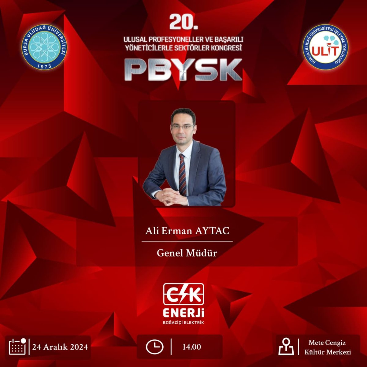 ulit1998's tweet photo. Üniversitemizin 50. yılını taçlandıran ve bu yıl 20. kez düzenlediğimiz en prestijli etkinliğimiz, PBYSK (Ulusal Profesyoneller ve Başarılı Yöneticilerle Sektörler Kongresi) ile 23-24 Aralık'ta Mete Cengiz Kültür Merkezi’nde sizlerle buluşuyoruz!🤩 https://t.co/17rBgObCff