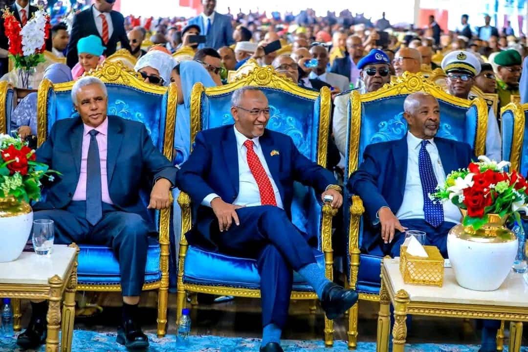 JustAidarus's tweet photo. The Chairmen of the National Parties of Somaliland Welcoming You with Joy to the Swearing-In Ceremony and Inauguration of the New President of Somaliland @Abdirahmanirro  

#Waddani
#Kaah
#Kulmiye 
#National https://t.co/g1K0XTjAmS