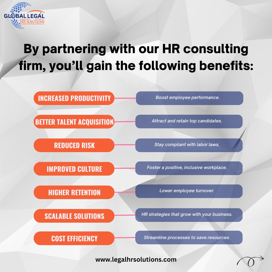 LegalHRSolution's tweet image. Unlock the potential of your workforce with expert HR consulting. We offer tailored solutions for recruitment, employee engagement, and compliance, helping your business thrive.

#hr #hrconsulting #hrcompany #productivity #talentacquisition #officeculture #retention