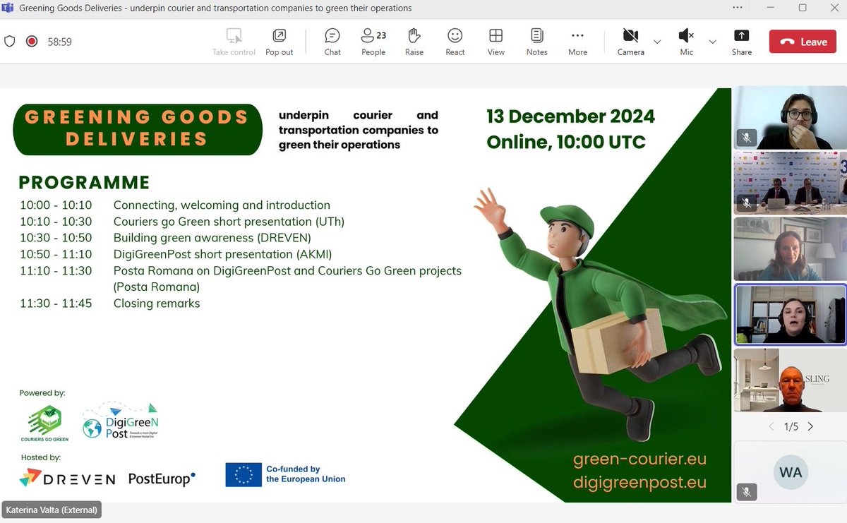 digigreenpost's tweet photo. 📢 At today’s Multiplier Event, we’re putting the #DigiGreeNPost and @CouriersGoGreen project in the spotlight!
This initiative supports Postal Operators in adopting sustainable practices:
✅ Reducing emissions
✅ Developing green strategies
✅ Equipping teams with #GreenSkill https://t.co/AlVcyKfOK3