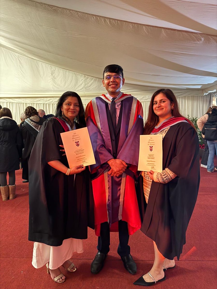 ThakurLab_QUB's tweet photo. Congratulations to our PhD and Master graduates,
Dr. @ShilpkalaGade, Pinal Sangani, and Ganga arora from the Ocular Drug Delivery Lab! 🎉👏
Wishing you all the best in your future endeavors as you move forward in your careers! @rthakur01 @lalitkvora @pharmacyatQUB https://t.co/Q4HGrJZuKJ