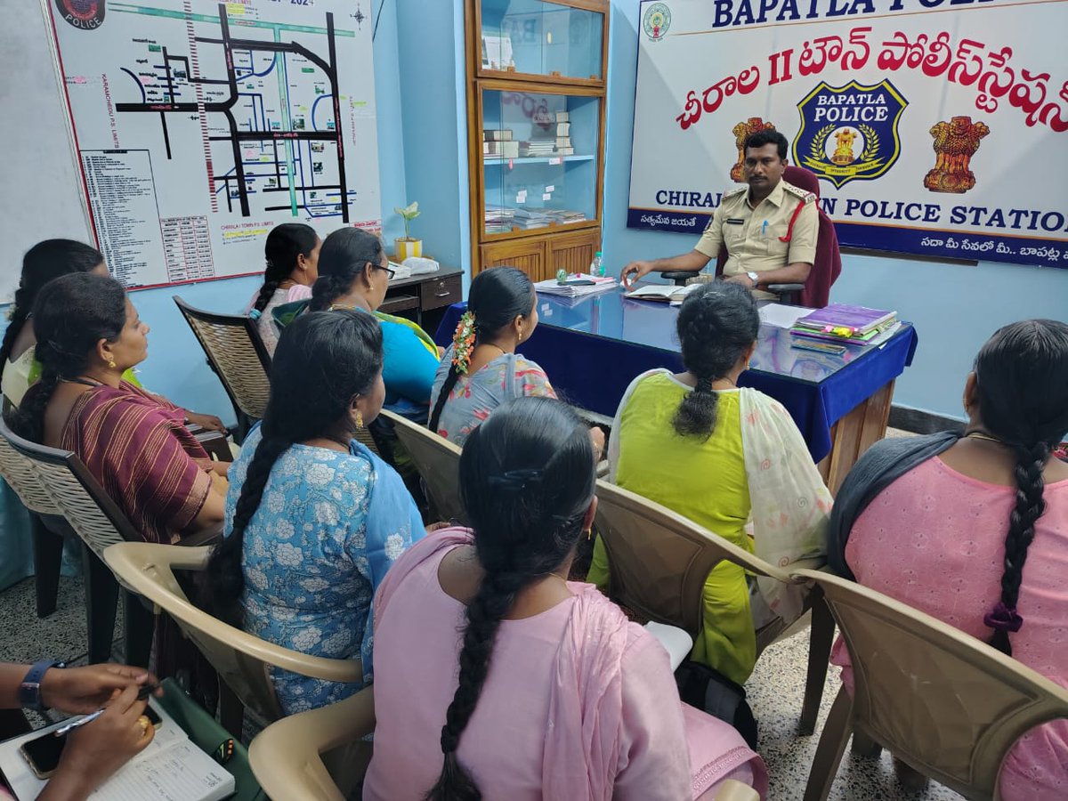 BapatlaPolice's tweet photo. Bapatla Police Collaborating with Mahila Police to Enhance Women's Safety and Combat Cybercrimes
#RuralSafety #LawEnforcement #DigitalDefenses #SPBapatla 

@APPOLICE100 @Anitha_TDP @ncbn  @PawanKalyan @naralokesh @ravi_gottipati @SatyaAnagani @kpsarathyTDP @TennetiKrshnaMP https://t.co/t1ONlB3o61