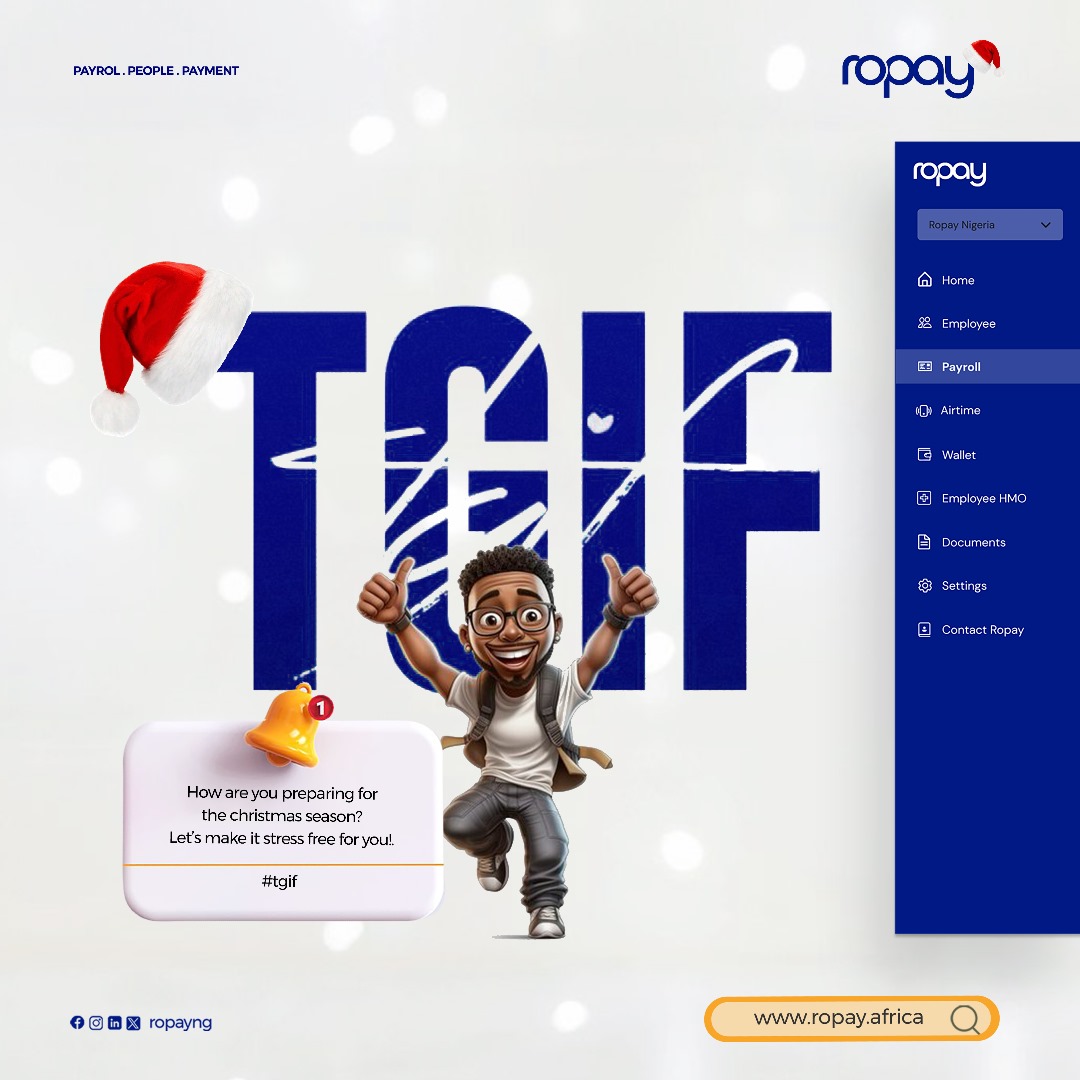ropayng's tweet photo. TGIF! 🎊 Your business deserves tools that let you work smarter, not harder. With roPay, you can enjoy your weekends stress-free. Happy Friday! ✨
#TGIFVibes #SimplifyHR #roPay https://t.co/KoySl6XC0K
