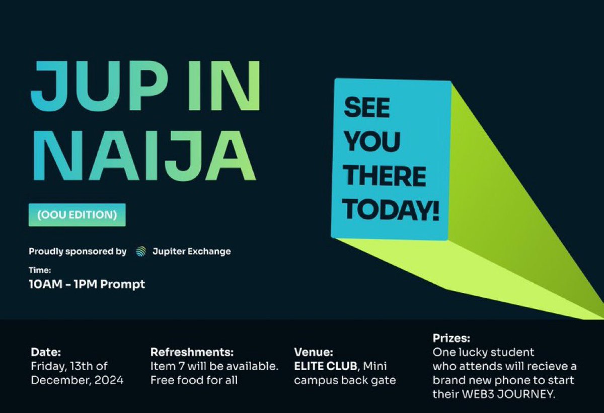DUKETHAGREAT's tweet photo. JUP IN NAIJA officially goes live in 1 hour.

This is nothing like anything ever seen before in the history of WEB3.

My wonderful team and I have worked tirelessly for days, nights and weeks for this!

If you’re struggling to find your place in WEB3, this event is for YOU!

JUP is HOME!