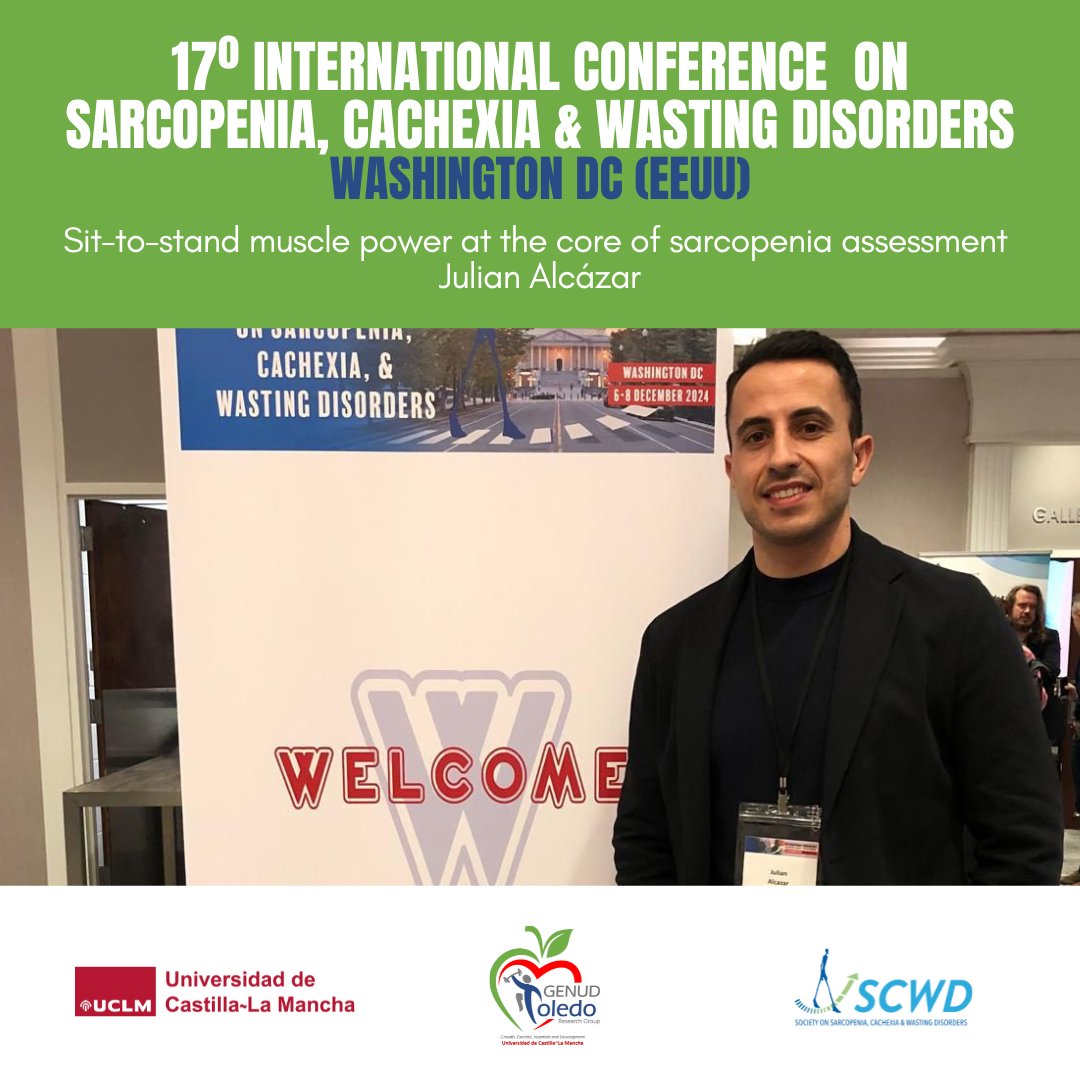 💪🏋️‍♂️Nuestro integrante <a href="/JulianAlcazar_/">Julian Alcazar</a> presente en el 17º Internacional Conference on Sarcopenia, Cachexia &amp; Wasting Disorders <a href="/SCWDnews/">SCWD</a> 
📍Washington DC 🇺🇸

🪑"Sit-ot-stand muscle power at the core of sarcopenia assessment"🏋️‍♂️