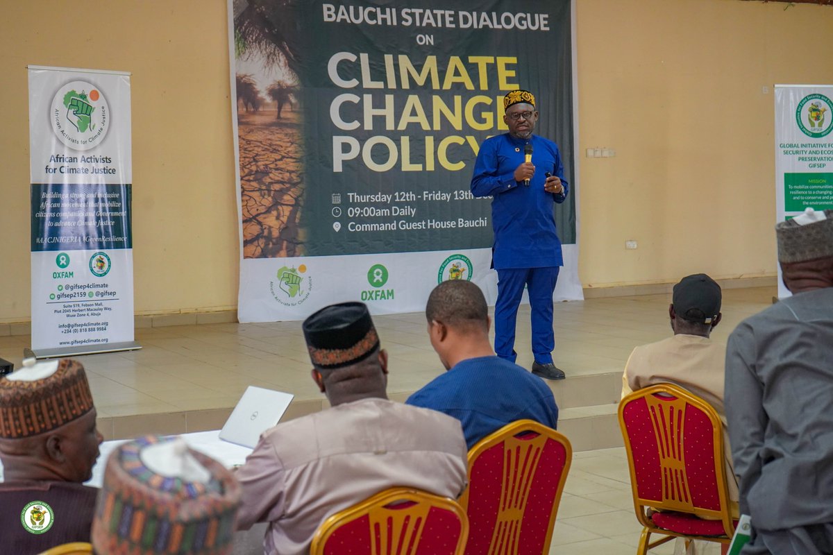 Yesterday in #Bauchi State #Nigeria, gave a climate presentation at the ongoing Bauchi Climate Policy Dialogue organized by #GIFSEP to support the state develop a State Climate change Policy.
Sub-national climate policies are indispensable for creating resilient communities.