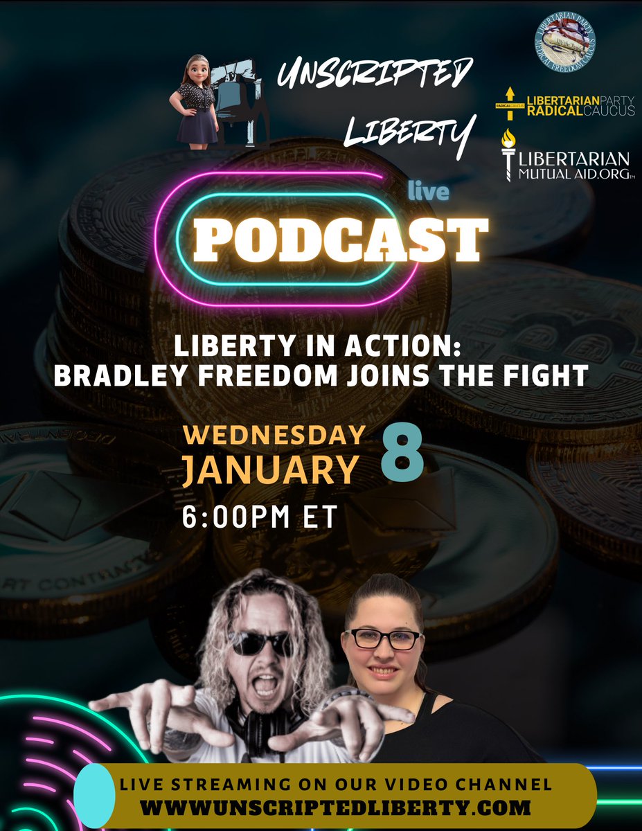 unscriptedlib's tweet photo. Bradley Freedom of The Freedom People joins Unscripted Liberty to drop truth bombs on reclaiming sovereignty, crushing the status quo, and building a culture of personal responsibility. Don’t miss this power-packed convo! #LiveFree #UnscriptedLiberty https://t.co/uryIkbK7dy