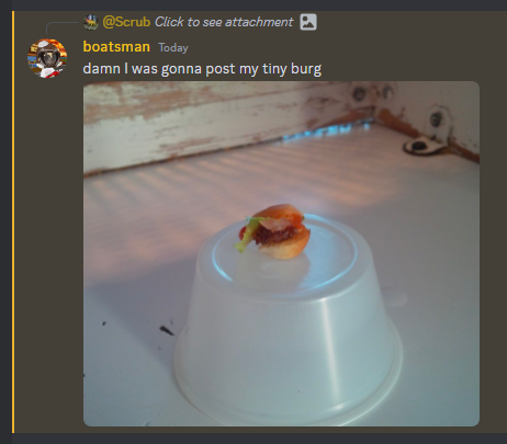 huge_scrub's tweet photo. It's a lonely world out there for a single burger huh @daboatsman ?  There's room for 2 on my plate at least, how's about it?

Thanks to @chubshrub for hooking us up with the venue.  @ph1xtur3 for tailoring services.  Very professional fellows.

@burgersart #BURGERScontest https://t.co/rXVsDOaTdE