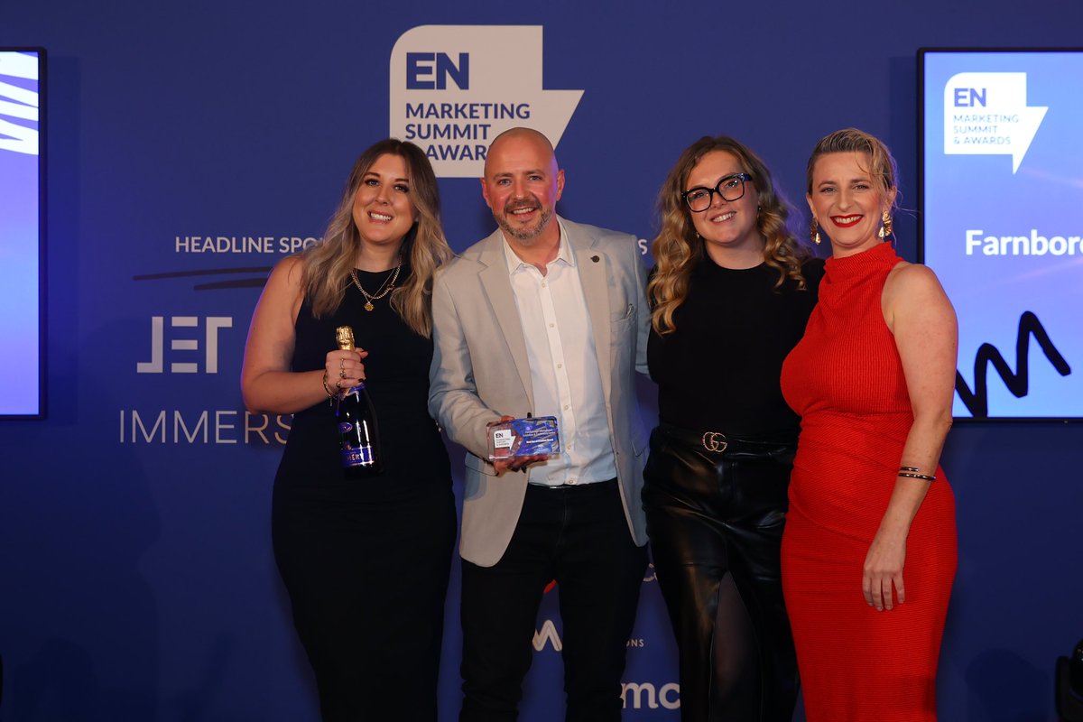 Farnborough International (@farnborough_int) on Twitter photo That award-winning feeling! 🙌🥰
This week we were proud to take home the award for Best Use of Creative/Brand at the <a href="/ExhibitionNews/">Exhibition News</a> Marketing Awards 2024 for our venue’s ’Your space to create extraordinary’ campaign. 🏆
A big congratulations to the team! 👏 That award-winning feeling! 🙌🥰
This week we were proud to take home the award for Best Use of Creative/Brand at the <a href="/ExhibitionNews/">Exhibition News</a> Marketing Awards 2024 for our venue’s ’Your space to create extraordinary’ campaign. 🏆
A big congratulations to the team! 👏