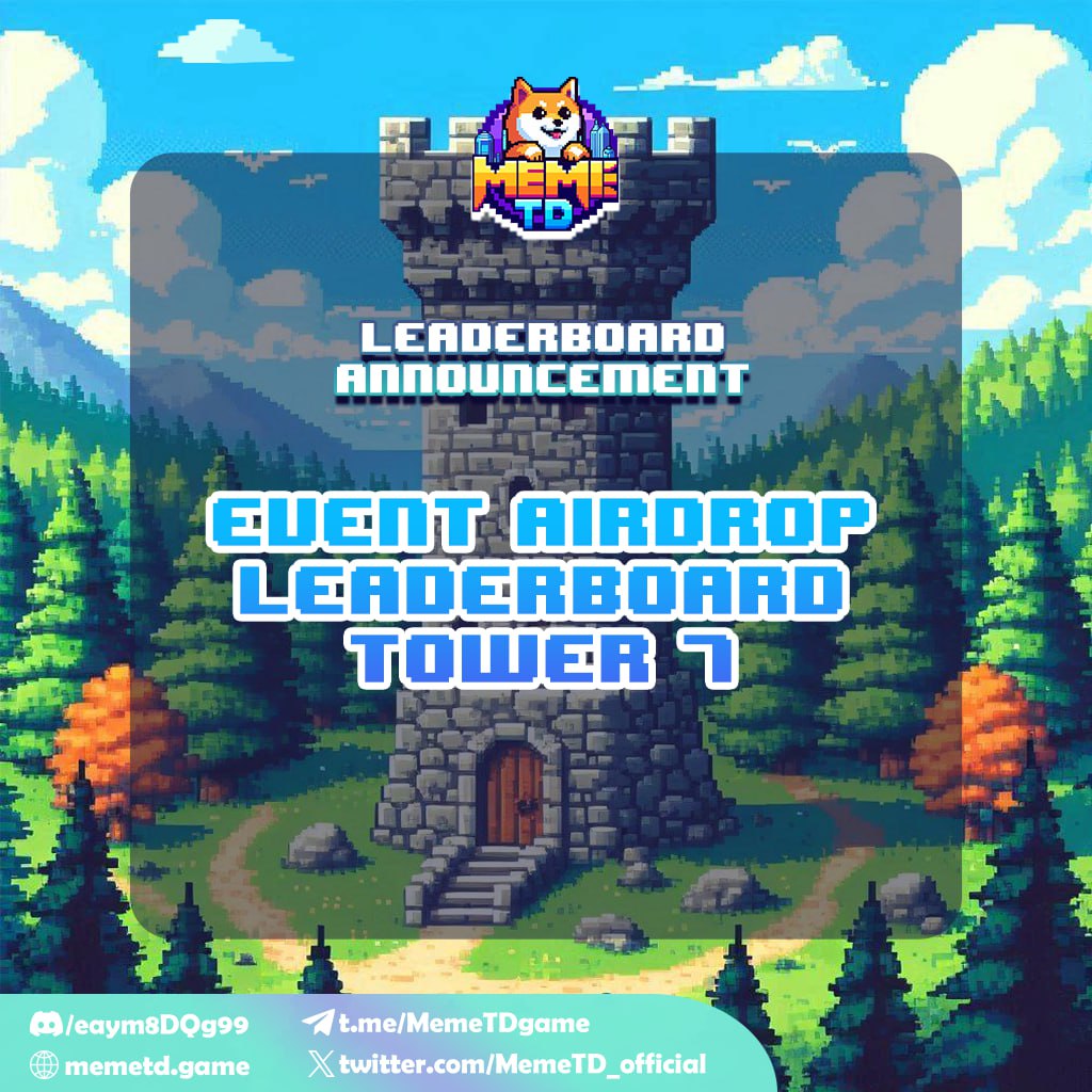 🎁 EVENT REWARD ANNOUNCEMENT 🎁

🎟 Verification code: memetd-starter

⚡️ AIRDROP LEADERBOARD TOWER SEASON 7 ⚡️
💖 Thanks for joining our airdrop event! 
🎁 Claim the rewards via in-game Mail icon. 

✅ Check-list the results here: bit.ly/results-tower-…
👉 Details of the event
