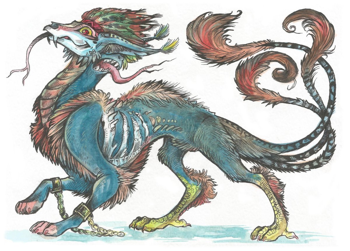 Taski_Guru's tweet image. Old fantasy hell beast Halloween adoptables (closed)
#twoheads #hybrid #chimera #witch #canine #adopt #skull #feline