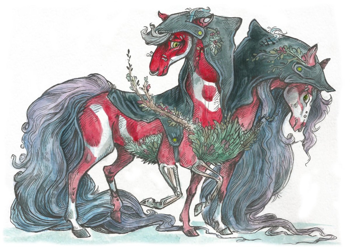 Taski_Guru's tweet image. Old fantasy hell beast Halloween adoptables (closed)
#twoheads #hybrid #chimera #witch #canine #adopt #skull #feline